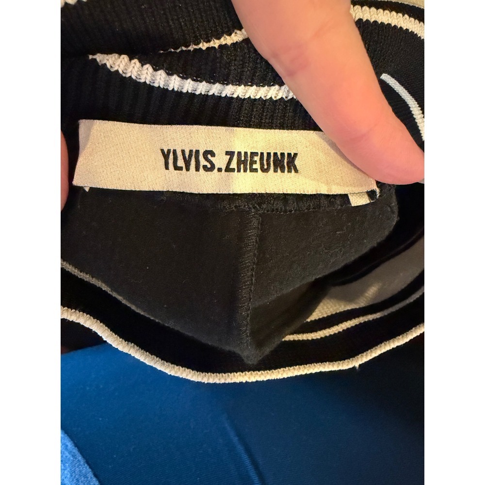 YLVIS.ZHEUNK Striped Waist Joggers Women Small Black Athleisure Streetwear - Picture 10 of 12